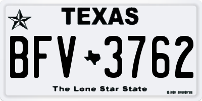 TX license plate BFV3762