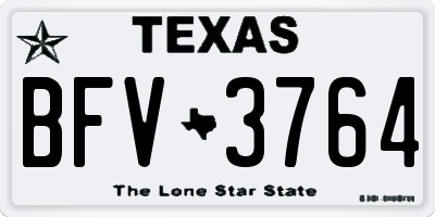 TX license plate BFV3764