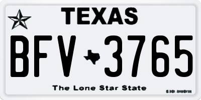 TX license plate BFV3765