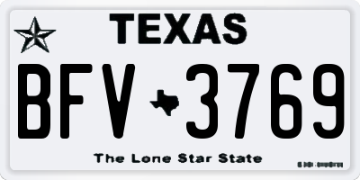 TX license plate BFV3769