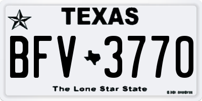 TX license plate BFV3770
