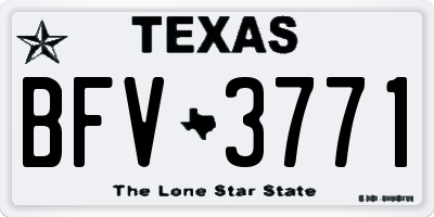 TX license plate BFV3771