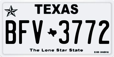 TX license plate BFV3772