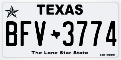TX license plate BFV3774