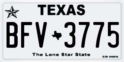 TX license plate BFV3775