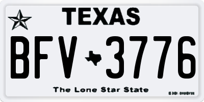 TX license plate BFV3776