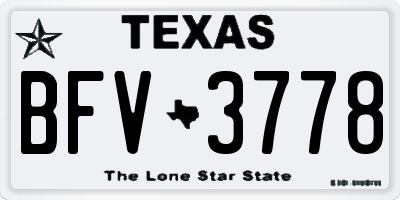 TX license plate BFV3778
