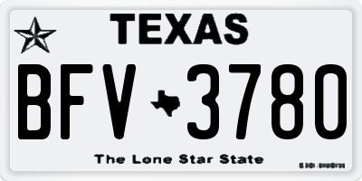 TX license plate BFV3780