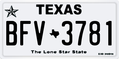 TX license plate BFV3781