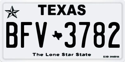 TX license plate BFV3782