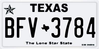 TX license plate BFV3784