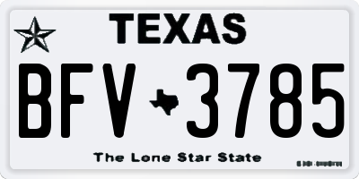 TX license plate BFV3785