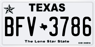TX license plate BFV3786