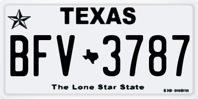 TX license plate BFV3787