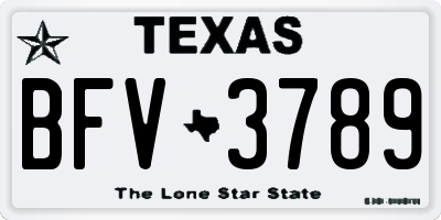 TX license plate BFV3789