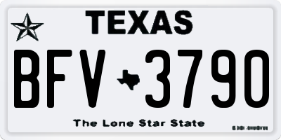 TX license plate BFV3790