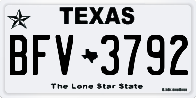 TX license plate BFV3792