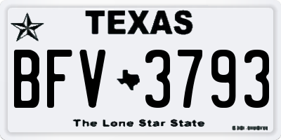TX license plate BFV3793