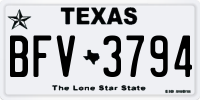 TX license plate BFV3794