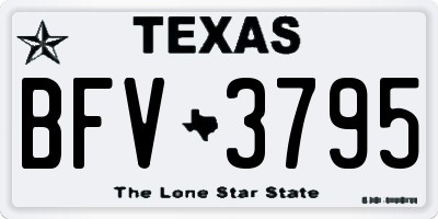 TX license plate BFV3795