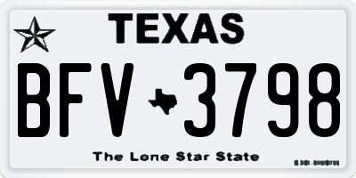 TX license plate BFV3798