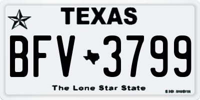 TX license plate BFV3799