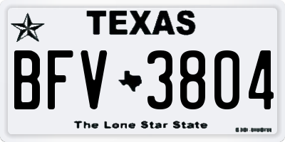 TX license plate BFV3804