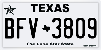 TX license plate BFV3809
