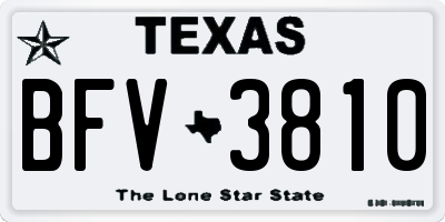 TX license plate BFV3810