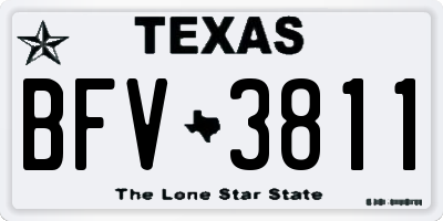 TX license plate BFV3811