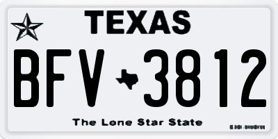 TX license plate BFV3812