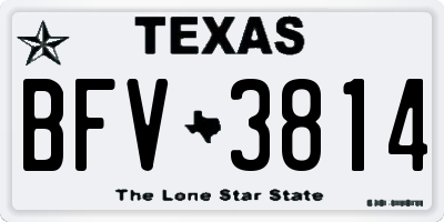 TX license plate BFV3814