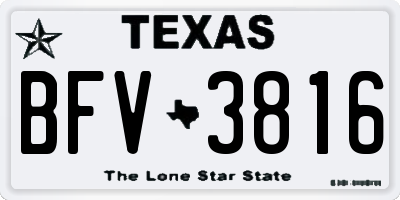 TX license plate BFV3816