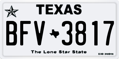 TX license plate BFV3817