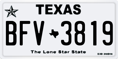 TX license plate BFV3819