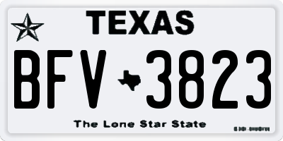 TX license plate BFV3823