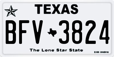 TX license plate BFV3824