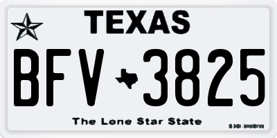 TX license plate BFV3825