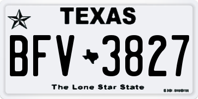 TX license plate BFV3827