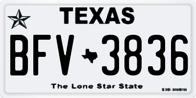 TX license plate BFV3836