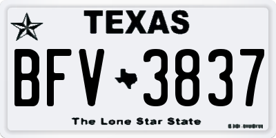 TX license plate BFV3837