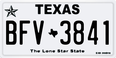 TX license plate BFV3841