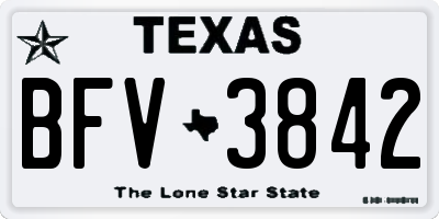 TX license plate BFV3842