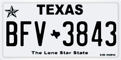 TX license plate BFV3843