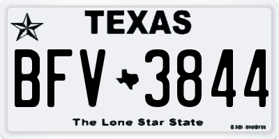 TX license plate BFV3844