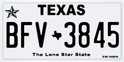 TX license plate BFV3845