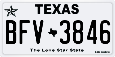TX license plate BFV3846