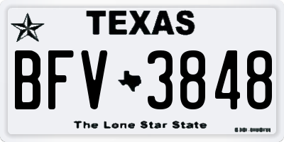 TX license plate BFV3848