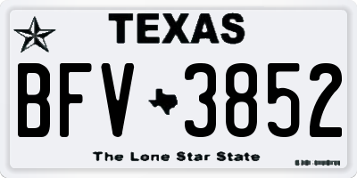 TX license plate BFV3852