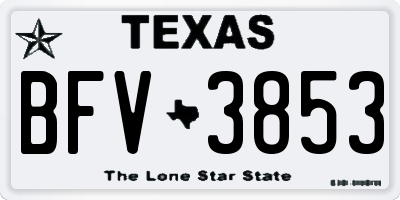 TX license plate BFV3853